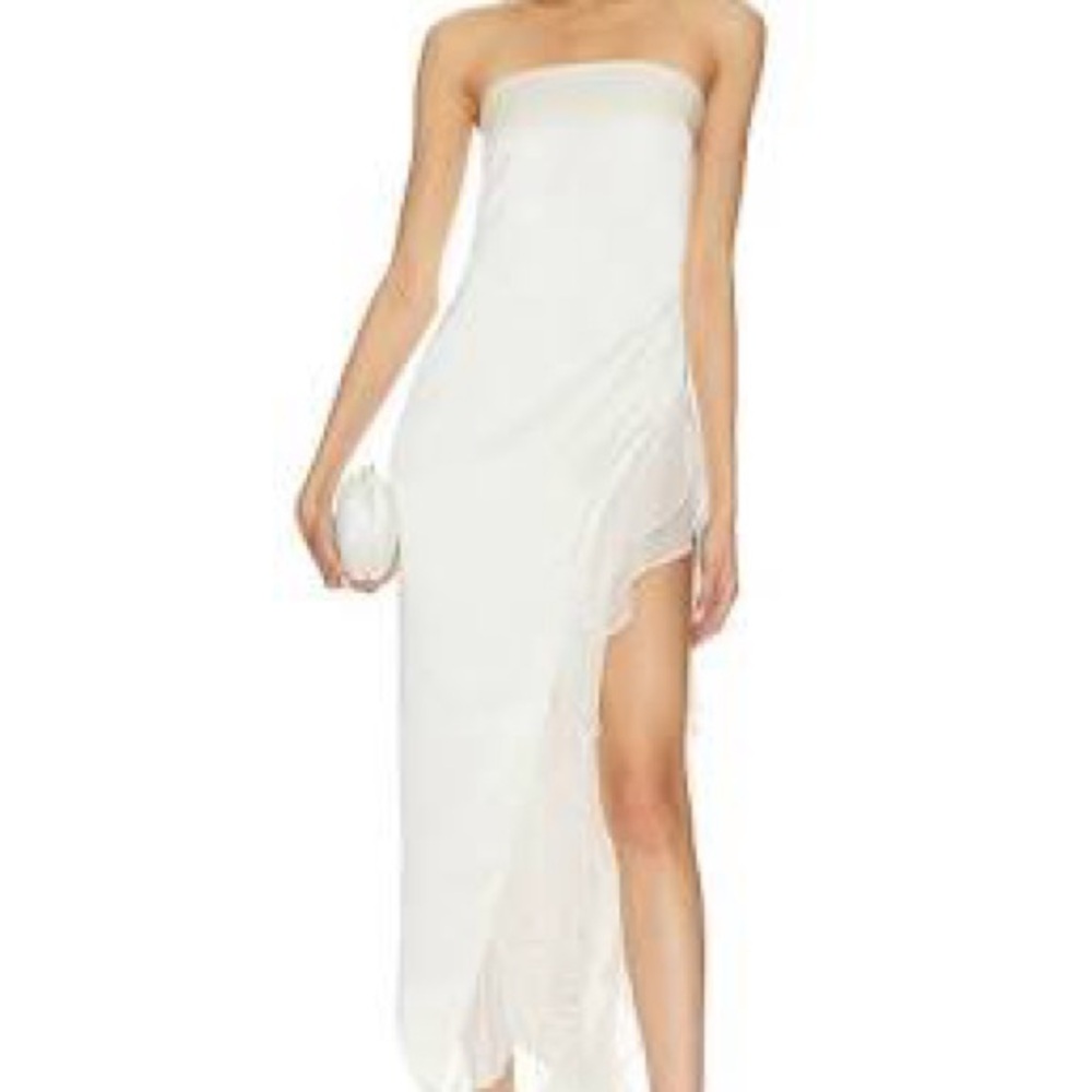 Retrofete Lorelai White Strapless Dress